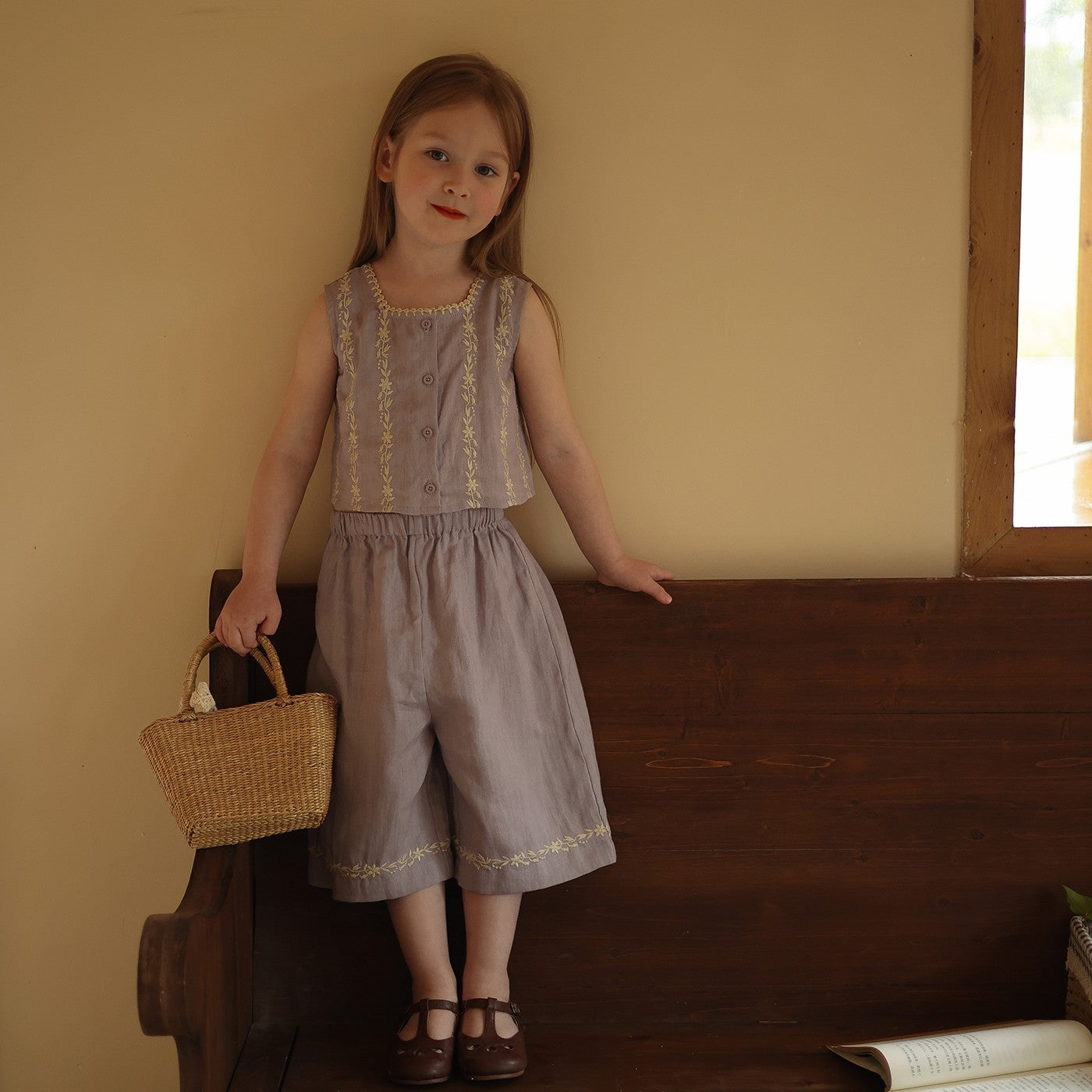 Pure Linen Vest And Pants Children