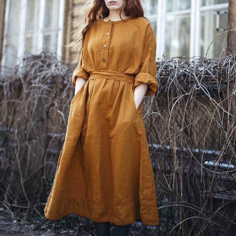 Pure Linen Dress Women's