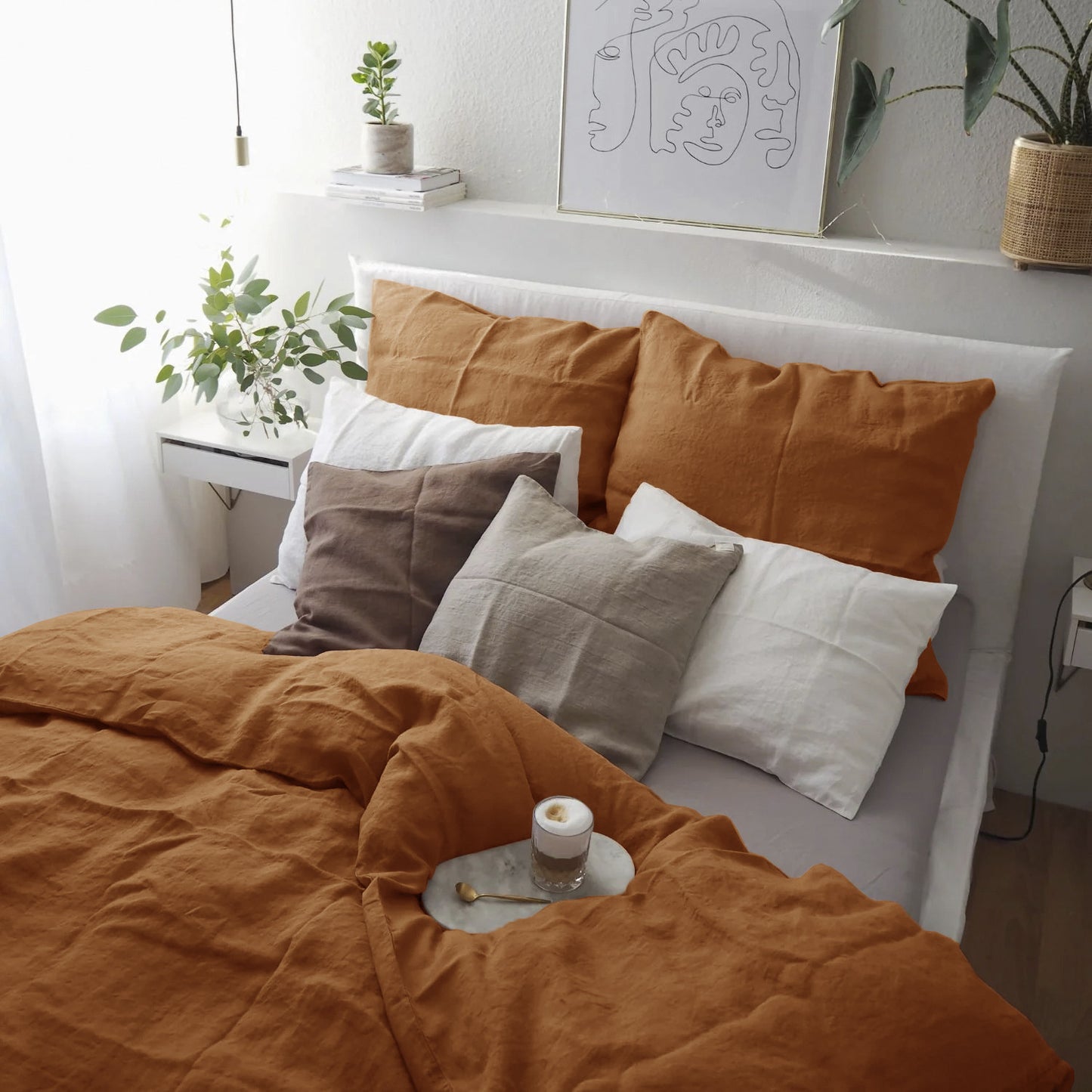 Pure Linen Bed Sheet Quilt Cover Four-piece Set