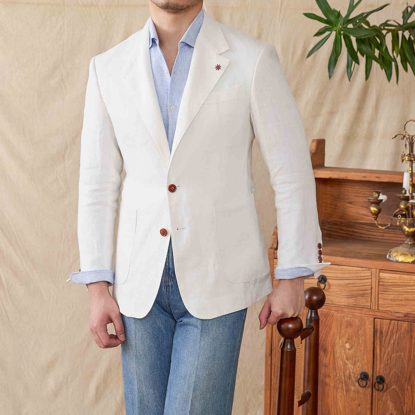 Pure Linen Suit Jacket Men's