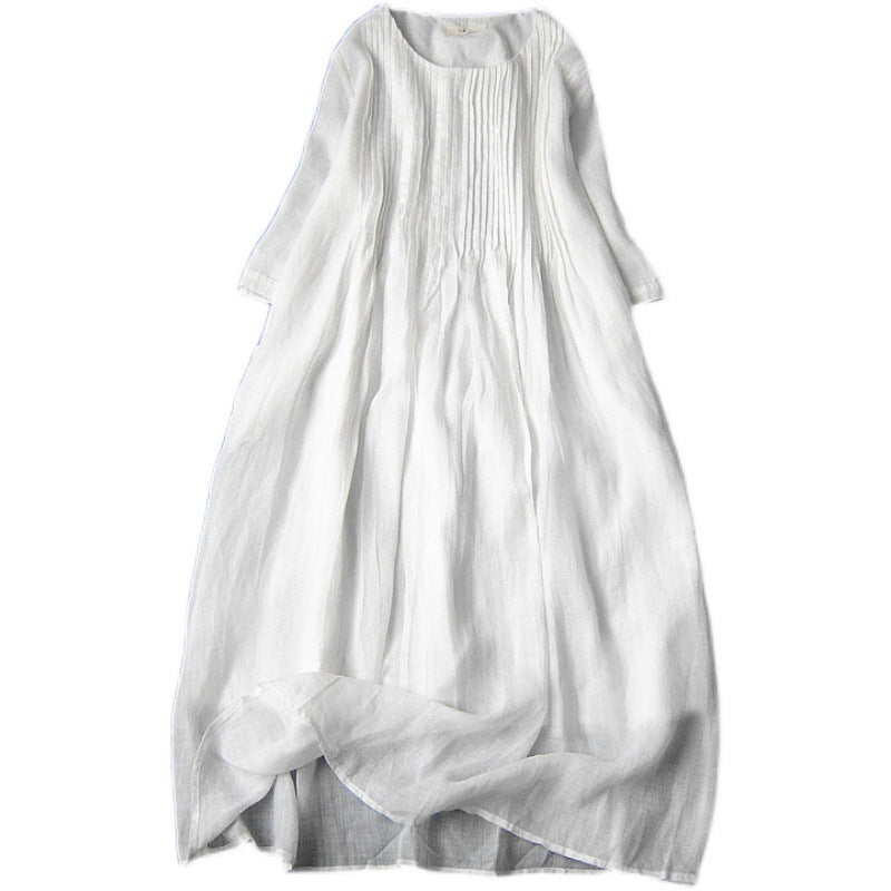 Pure Linen Smocked Dress