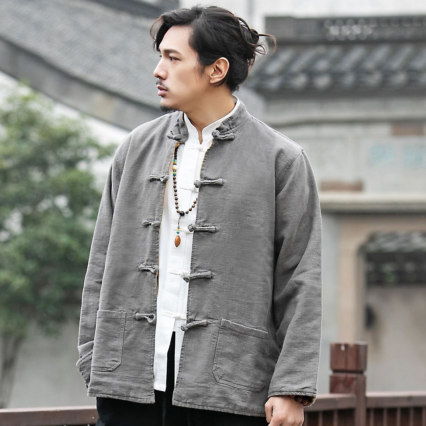 Pure Linen Jacket Double-sided two-color