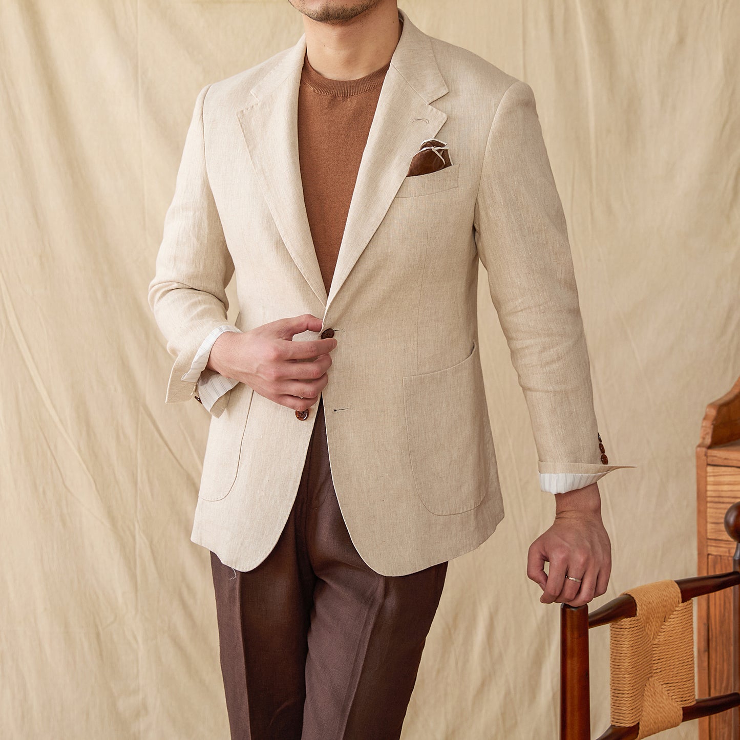 Pure Linen Suit Jacket Men's