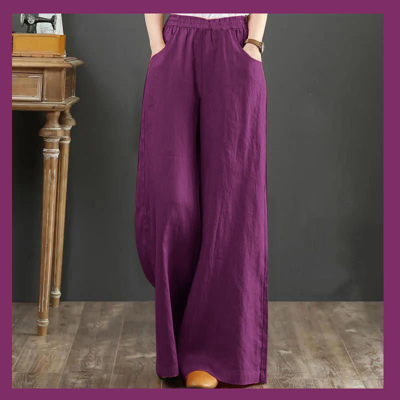 Pure Linen Wide Leg Pants Women
