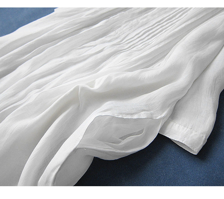 Pure Linen Smocked Dress