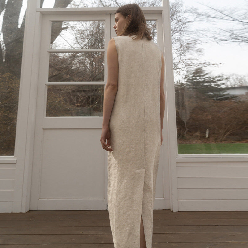 Pure Linen Dress Women