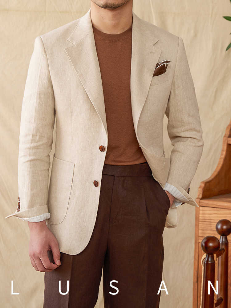 Pure Linen Suit Jacket Men's