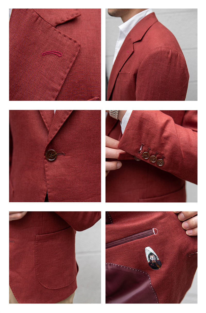 Pure Linen Suit Men's