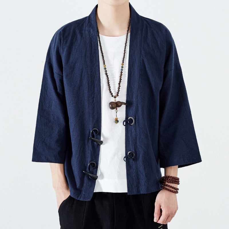Pure Linen Robe Men's