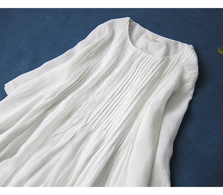 Pure Linen Smocked Dress