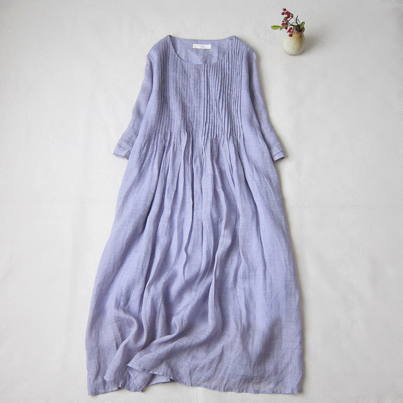 Pure Linen Smocked Dress