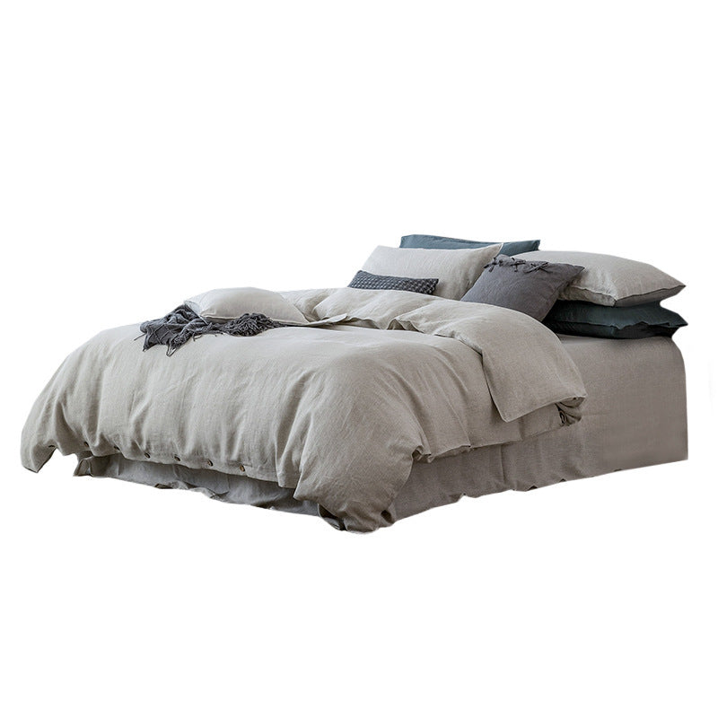 Pure Linen Bed Sheet Quilt Cover Four-piece Set