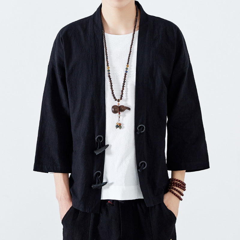 Pure Linen Robe Men's