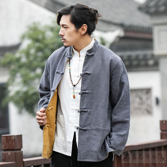 Pure Linen Jacket Double-sided two-color