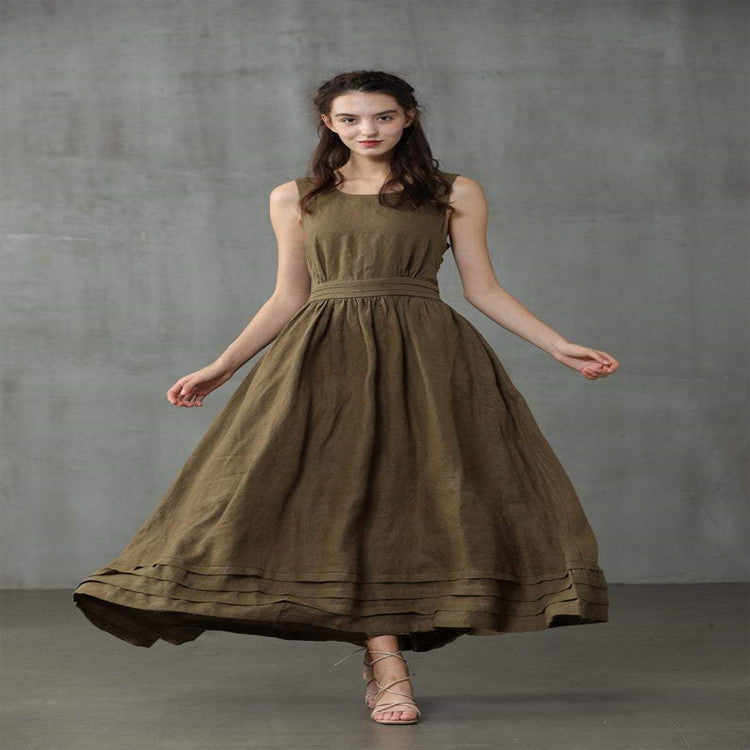 Pure Linen Dress Women's