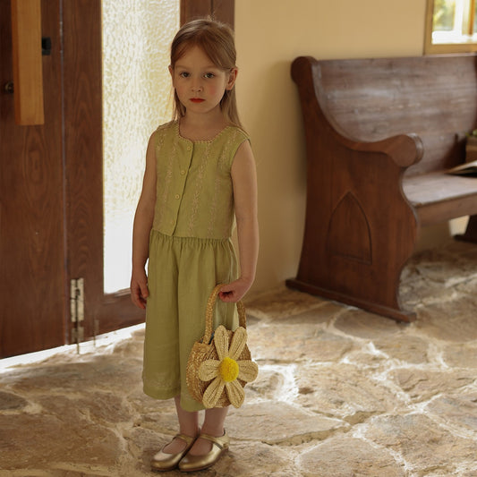 Pure Linen Vest And Pants Children