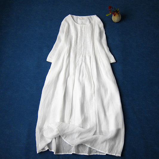 Pure Linen Smocked Dress