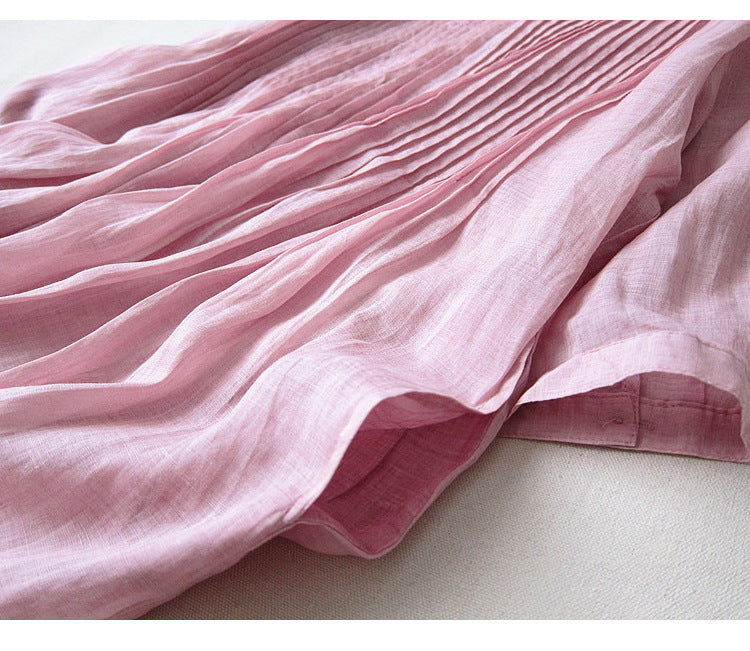 Pure Linen Smocked Dress