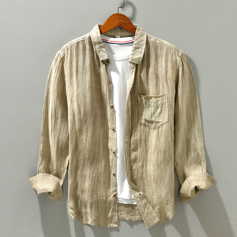 Pure Linen Shirt Men