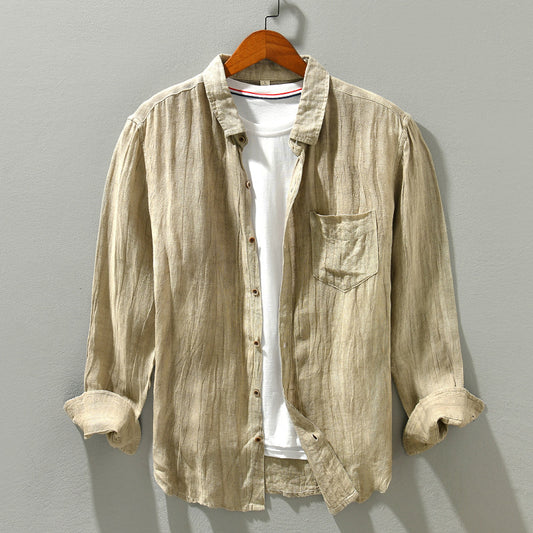 Pure Linen Shirt Men