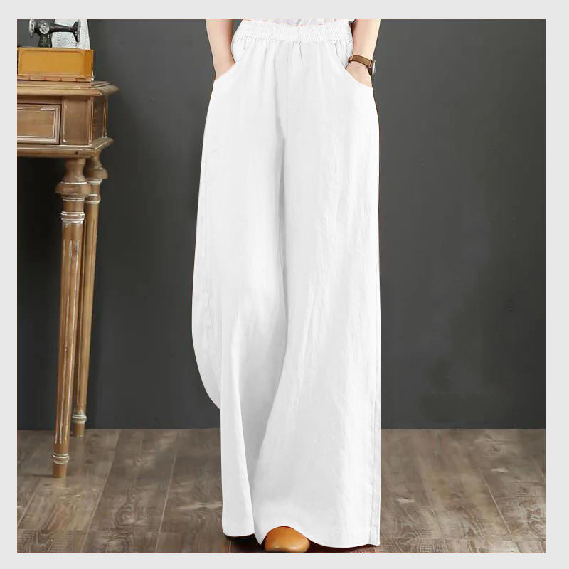 Pure Linen Wide Leg Pants Women