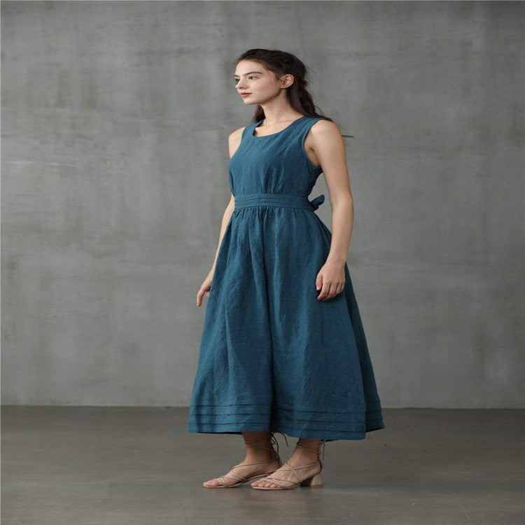 Pure Linen Dress Women's