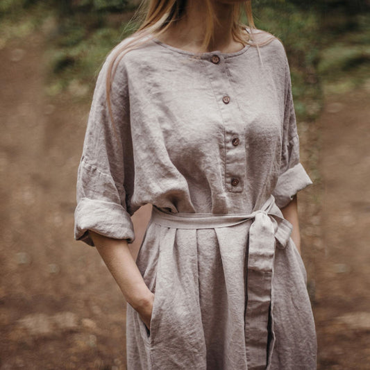 Pure Linen Dress Women's