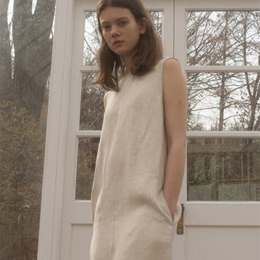 Pure Linen Dress Women