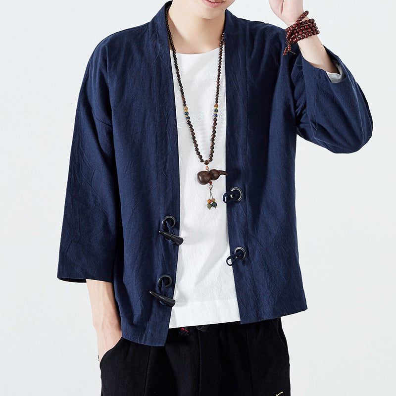 Pure Linen Robe Men's