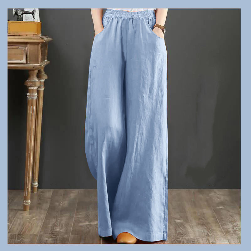 Pure Linen  Wide-leg Pants Women's
