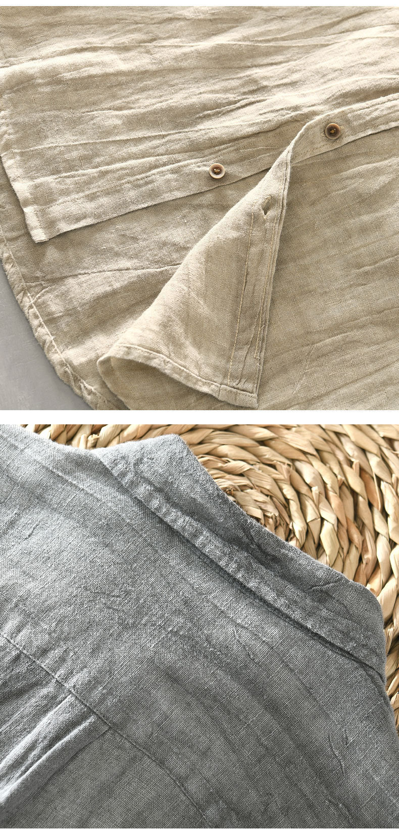 Pure Linen Shirt Men