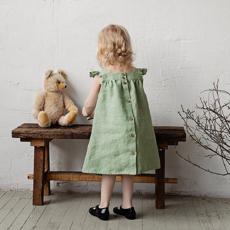 Pure  Linen Loose Sling Dress