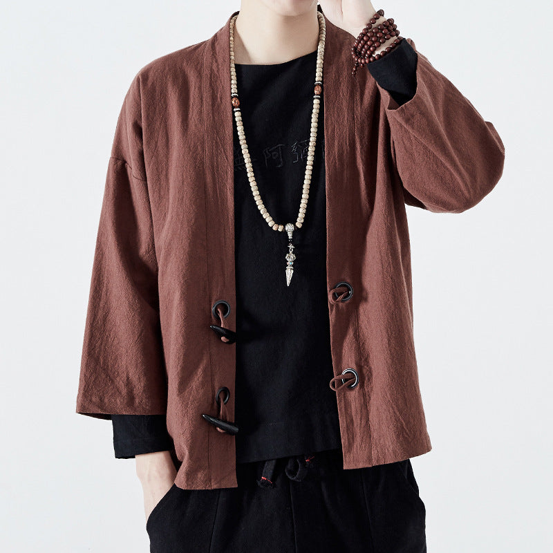Pure Linen Robe Men's