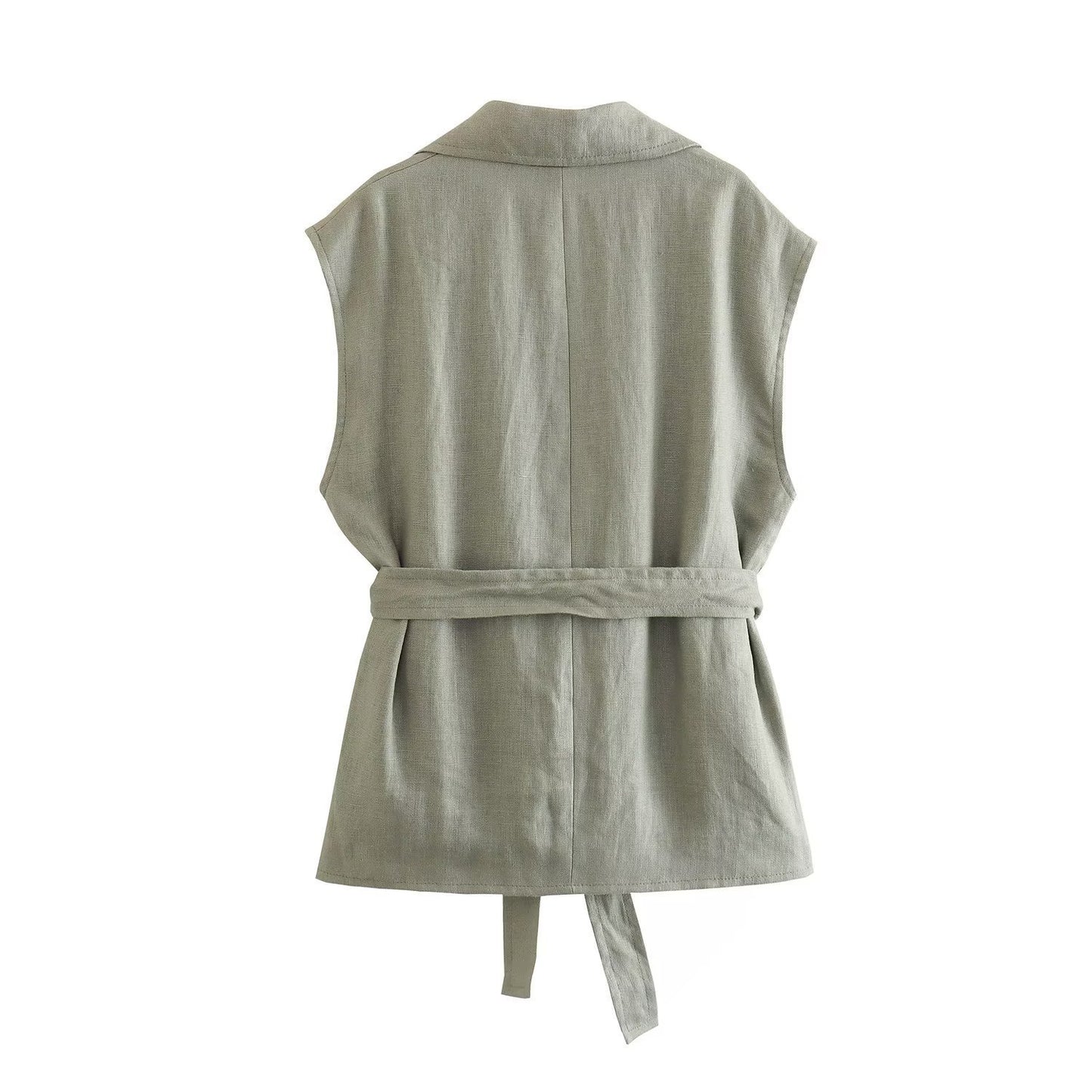 Pure Linen Suit With Belt Women's