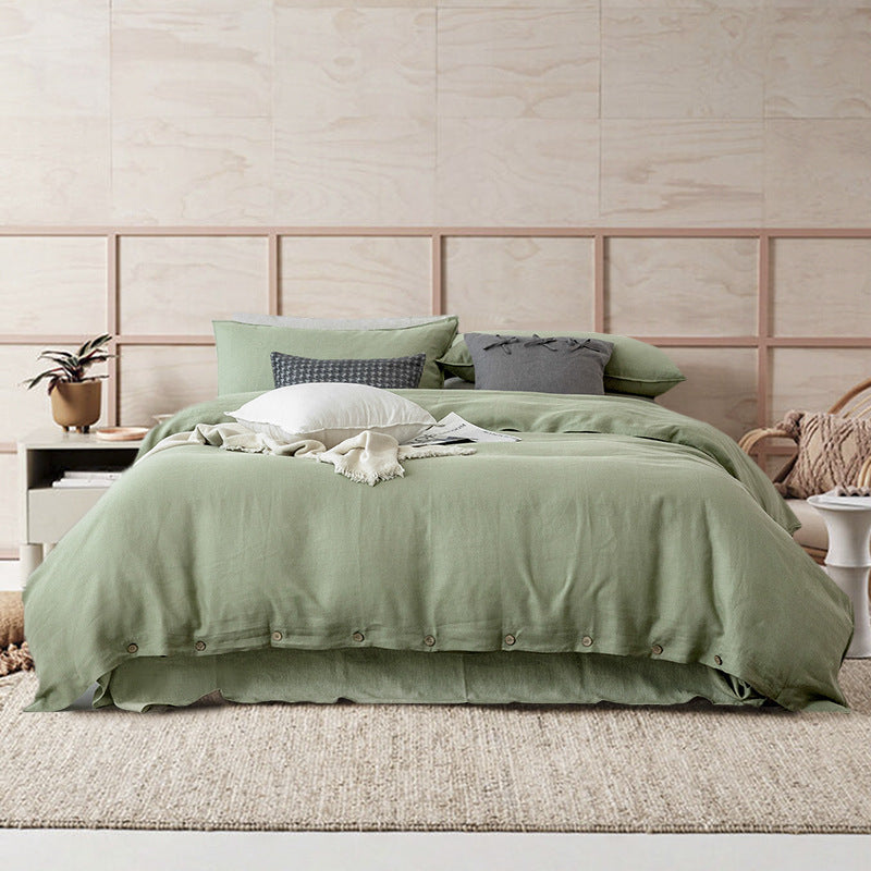 Pure Linen Bed Sheet Quilt Cover Four-piece Set