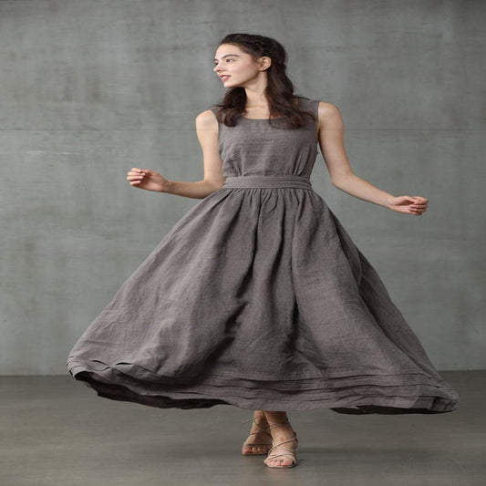 Pure Linen Dress Women's