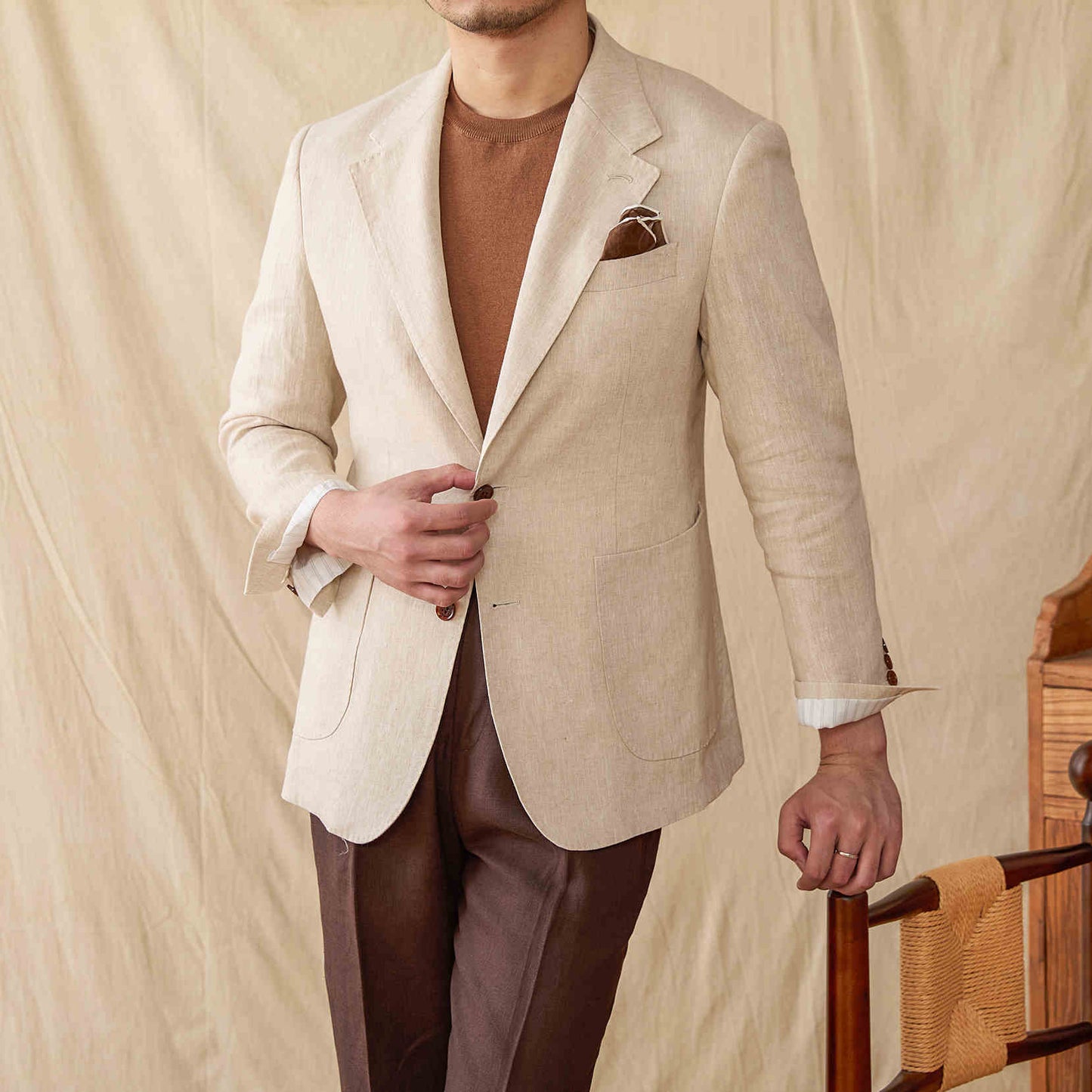 Pure Linen Suit Jacket Men's