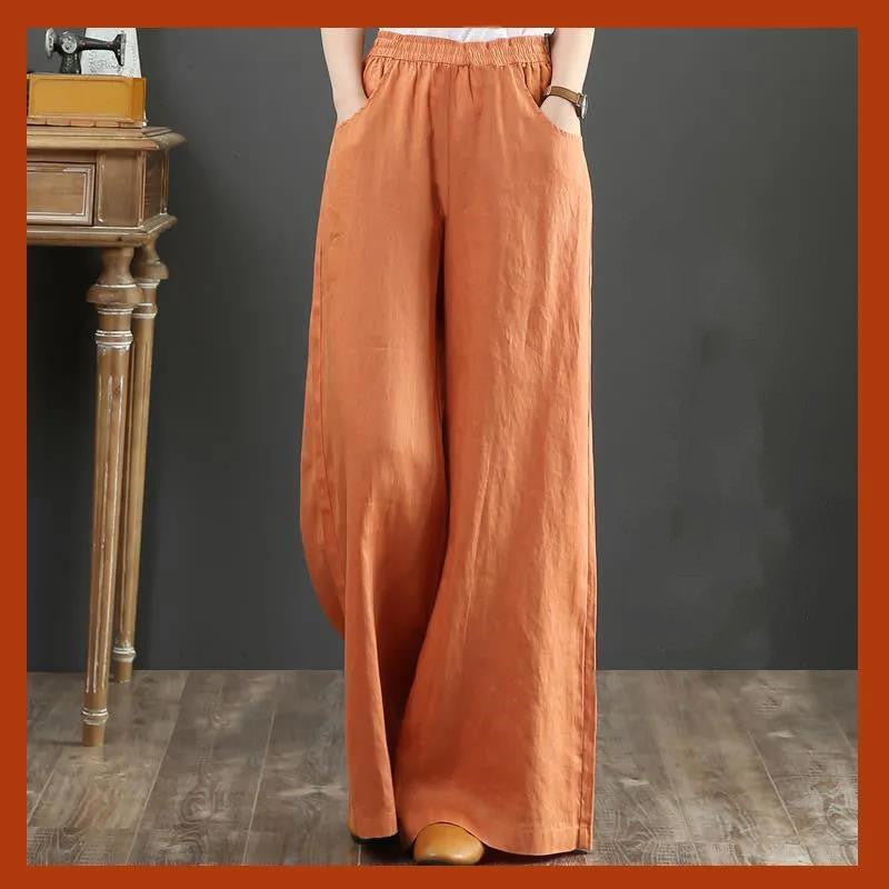Pure Linen Wide Leg Pants Women