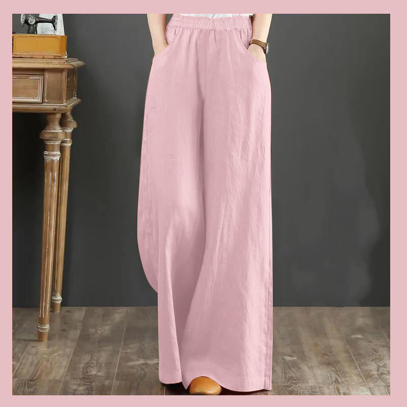 Pure Linen  Wide-leg Pants Women's