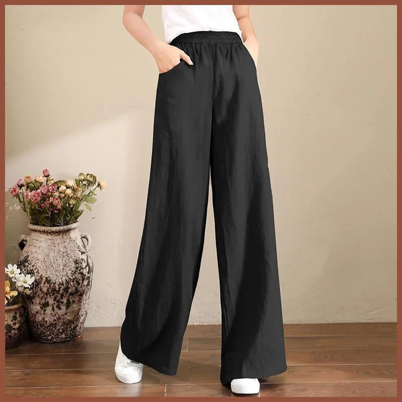 Pure Linen  Wide-leg Pants Women's